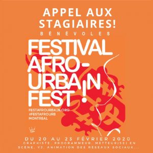 Festival Afro Urbain: Appel aux stagiaires et bénévoles!