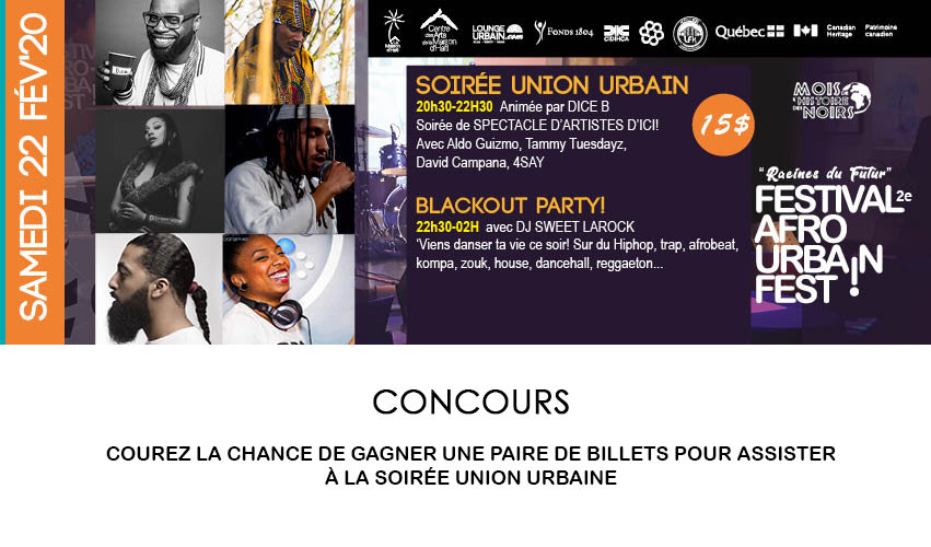 Gagnez une paire de billets pour le Festival Afro Urbain