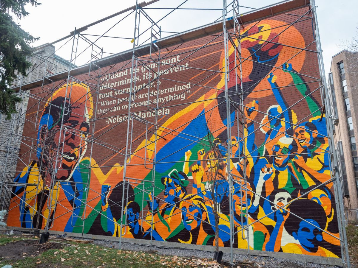 Une murale en hommage à Nelson Mandela à Montréal